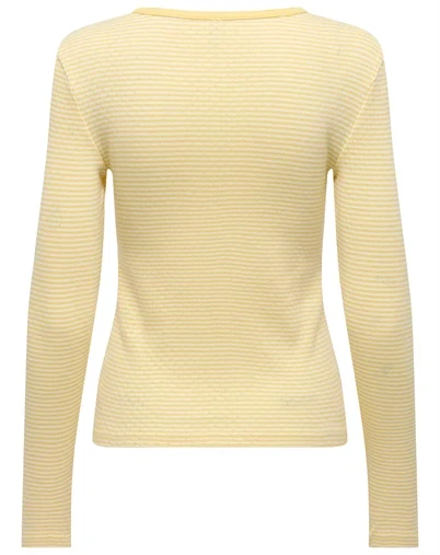 Only - ONLMadison O-Neck Top - Cloud Dancer/Vivi Sunlight